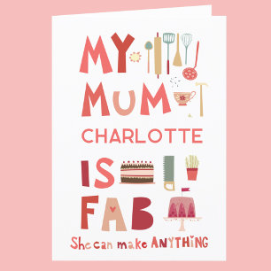 Meine Mama ist die Personalisierte Fab-Spielkarte Dankeskarte