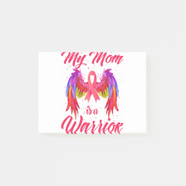 Meine Mama ist ein Brustkrebs-Bewusstseinswingel d Post-it Klebezettel (Vorderseite)
