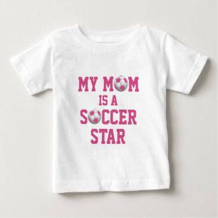 Meine Mama ist ein Fußball-Stern-Fußball-Ball-Ro Baby T-shirt