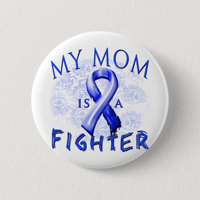 Meine Mama ist ein Kämpfer-Blau Button (Vorderseite)