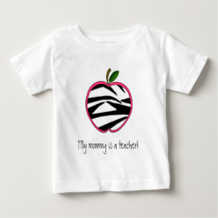 Meine Mama ist ein Lehrer - Zebra-Druck Apple Baby T-shirt
