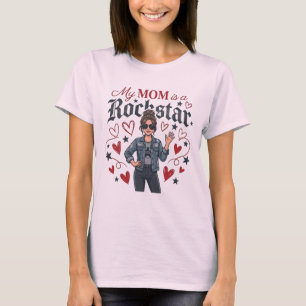 Meine Mama ist ein Rockstar" Trendige coole Mutter T-Shirt