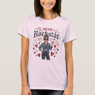 Meine Mama ist ein Rockstar" Trendige coole Mutter T-Shirt