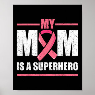 Meine Mama ist ein superhero Brustkrebs Shirt Kind Poster