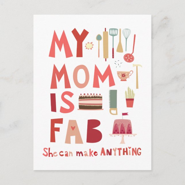 Meine Mama ist Fab Postkarte (Vorderseite)
