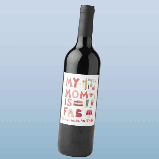 Meine Mama ist Fab Weinetikett (My Mom is Fab fun wine label for Mothers Day, Mom’s birthday or any other day!)