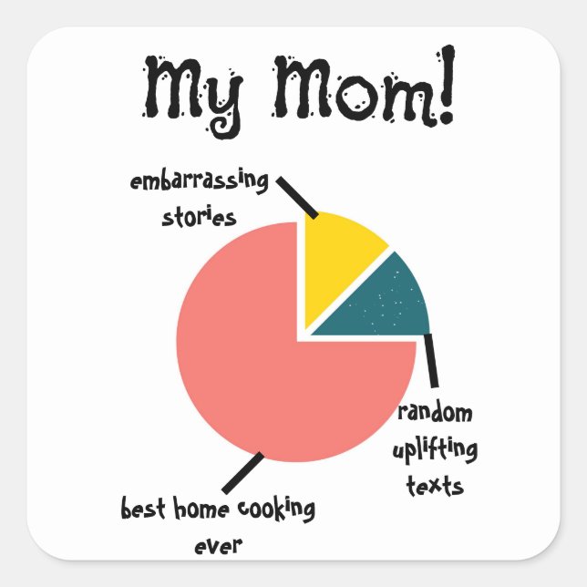 Meine Mama ist lustig, für Mütter maßgeschneiderte Quadratischer Aufkleber (Vorderseite)