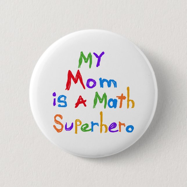 Meine Mama-Mathesuperhero-T - Shirts und Geschenke Button (Vorderseite)