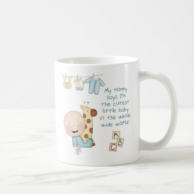 Meine Mama sagt, ich bin das niedlichste kleine Ba Kaffeetasse (Rechts)
