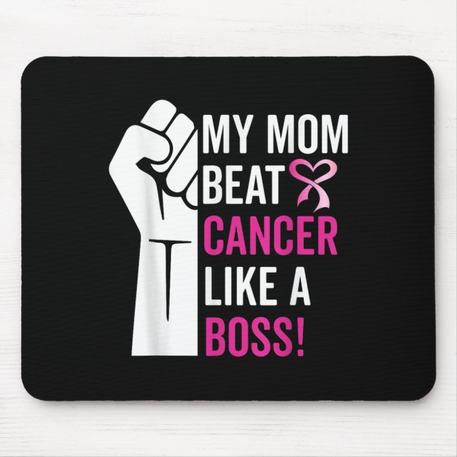 Meine Mama schlägt Brustkrebs wie eine Boss-Kriege Mousepad (Vorne)