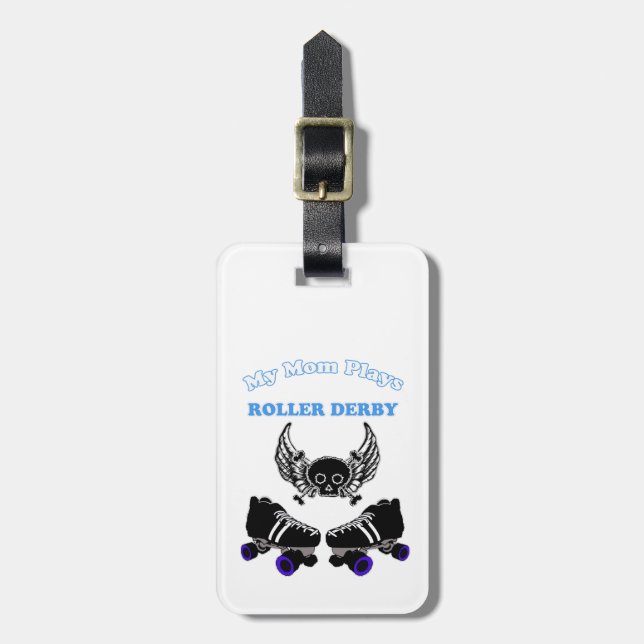 Meine Mama spielt Roller Derby (Junge) Gepäckanhänger (Vorderseite vertikal)