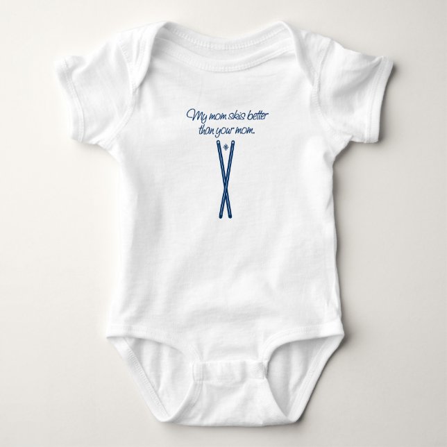 meine Mamma fährt besser als Ihr Mamma onsie Ski Baby Strampler (Vorderseite)
