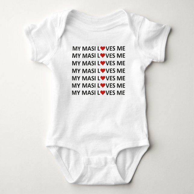 MEINE MASI-LIEBEN MICH ROT HERZ BABY STRAMPLER (Vorderseite)