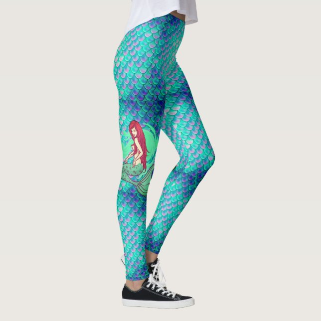 Meine Meerjungfrau-Leggings mit einer Waage für Fr Leggings (Rechts)