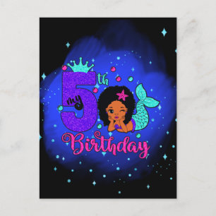 Meine Meerjungfrau zum 5. Geburtstag Postkarte