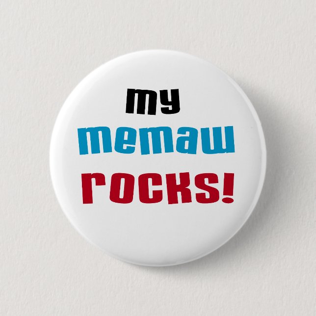 Meine Memaw Rocks T - Shirt und Geschenke Button (Vorderseite)