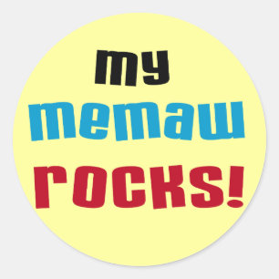 Meine Memaw Rocks T - Shirt und Geschenke Runder Aufkleber