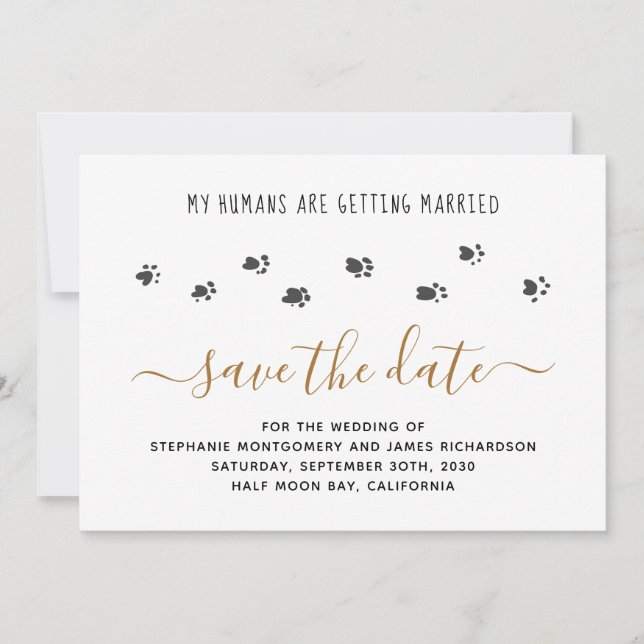 Meine Menschen heiraten gerne Haustiere. Save The Date (Vorderseite)
