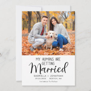 Meine Menschen heiraten Hunde-Foto Hochzeit Save The Date