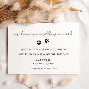Meine Menschen heiraten Minimalistische Hundepfote Save The Date