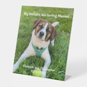 Meine Menschen heiraten Verlobungsfoto Sockelschild