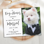 Meine Menschen werden heiraten - Moderne Hochzeit  Ankündigungspostkarte<br><div class="desc">Lass deinen besten Hund verkünde deine Hochzeit mit diesem modernen und eleganten 'Hund der Ehre', den ich ankündige 'Meine Menschen werden heiraten', den Begleiter Hund zu speichern. Passen Sie mit dem Lieblingshund Ihres besten Hundes auf und personalisieren Sie mit Namen, Datum und Ort der Hochzeit. COPYRIGHT © 2020 Judy Burrows,...</div>