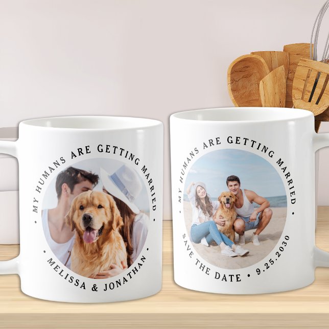 Meine Menschen werden Verlobung Hund Foto heiraten Kaffeetasse (Von Creator hochgeladen)