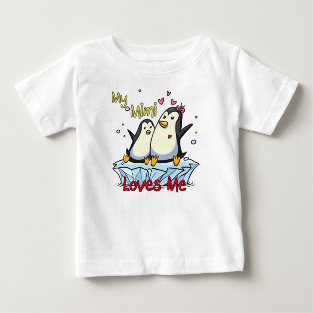Meine Mimi Lieben Min Penguin Baby T-shirt (Vorderseite)