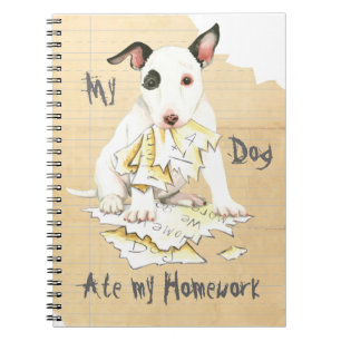 Meine Miniatur Bull Terrier Ate meine Hausaufgaben Notizblock