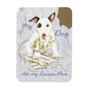 Meine Miniatur Bull Terrier Ate my Lessingplan Magnet