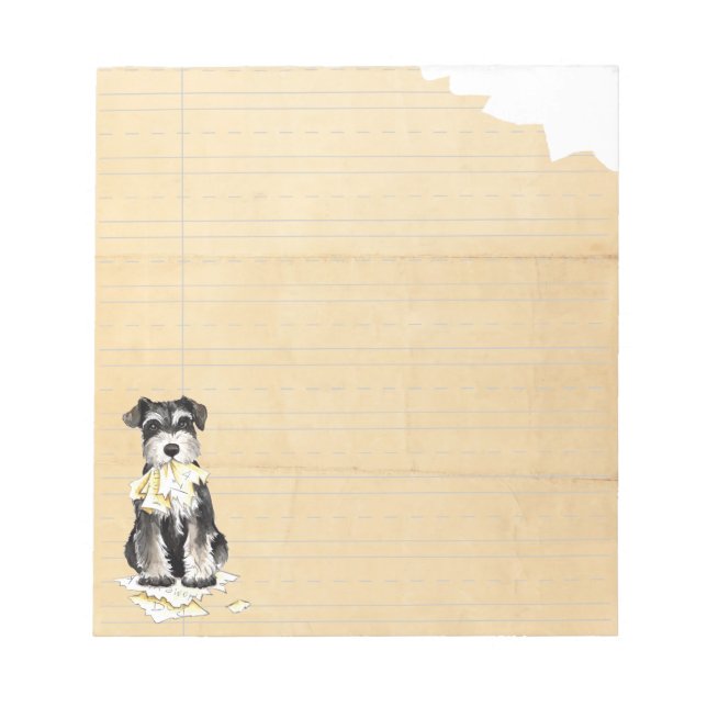 Meine Miniatur Schnauzer Ate meine Hausaufgaben Notizblock (Vorderseite)