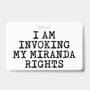 Meine Miranda-Rechte aufrufen - Recht zu schweigen Ausweis