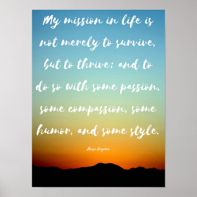 "Meine Mission im Leben" - Inspirationspopster Poster (Vorne)