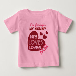 Meine MOMMY Lieben Me Red Hearts Custom Text V05 Baby T-shirt