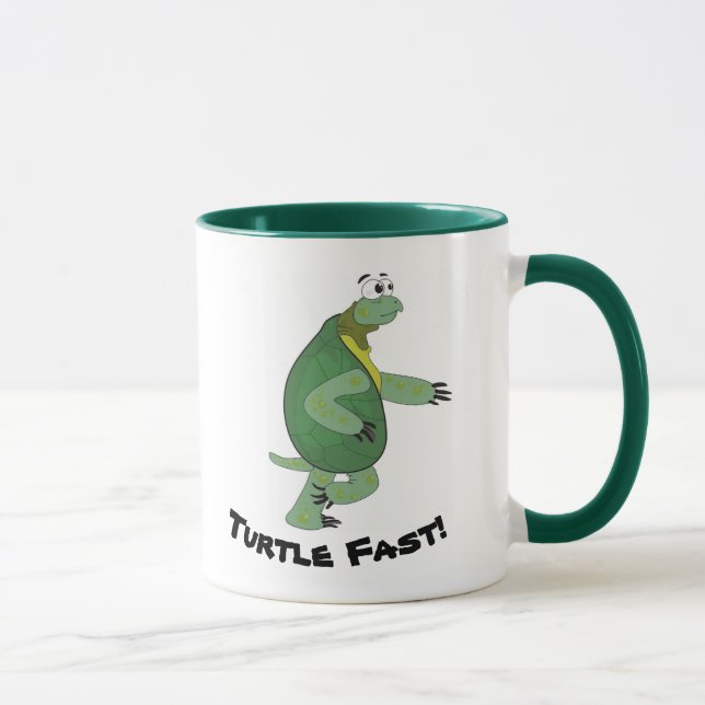 Meine Morgens sindTurtle Fast! Mug Tasse (Rechts)