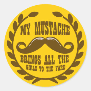 Meine Mustache bringt alle Mädchen zum Garten Runder Aufkleber