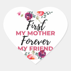 Meine Mutter für immer mein Freund schwarz Herz-Aufkleber