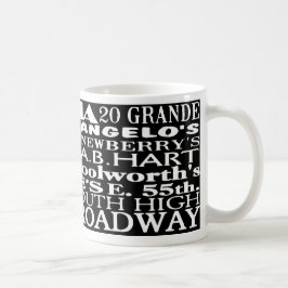 Meine Nachbarschafts-Tasse mit weißem Text Kaffeetasse