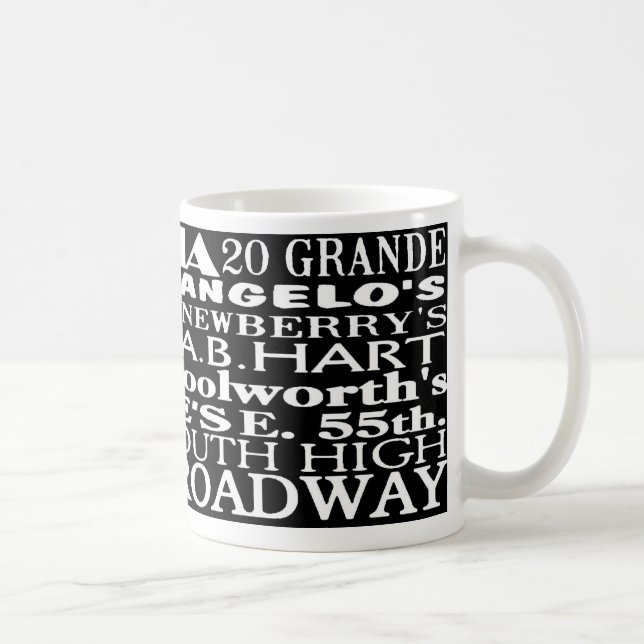 Meine Nachbarschafts-Tasse mit weißem Text Kaffeetasse (Rechts)