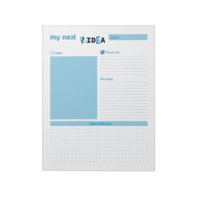 Meine nächste Idee Blau Notizblock (Rotiert)