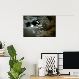 Meine Nächte sind Full Moon Night Sky Poster