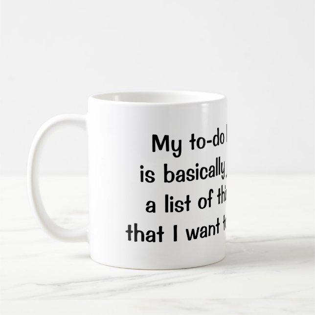 "Meine Nahrung Zu-listen" Tasse auf (Links)