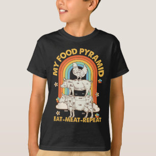 Meine Nahrungspyramide isst Fleisch wiederholt Ret T-Shirt