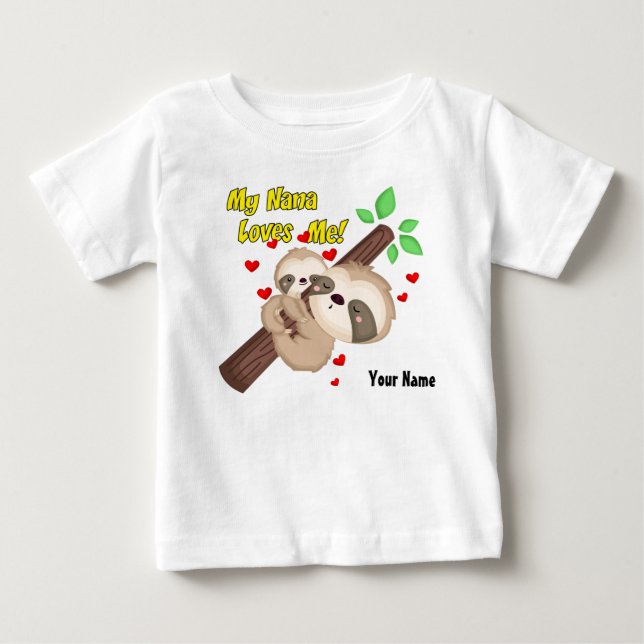 Meine Nana Lieben Me Sloth Baby T-shirt (Vorderseite)