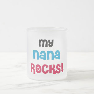 Meine Nana Rocks T - Shirt und Geschenke Mattglastasse