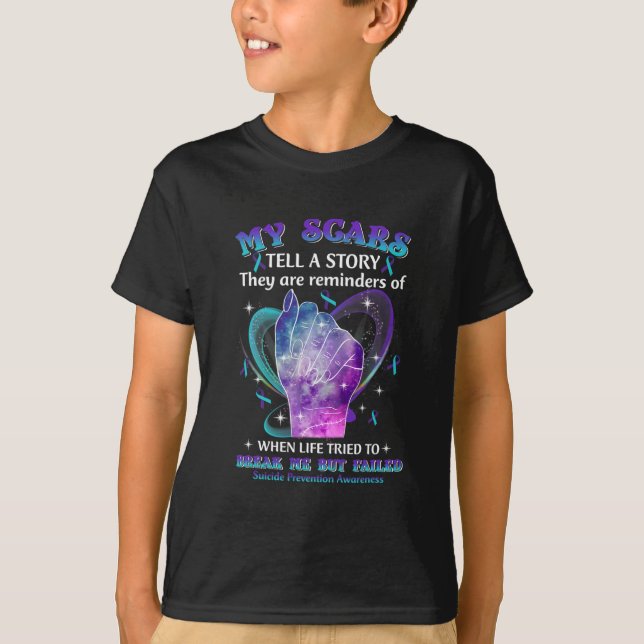 Meine Narben Bewusstsein für Suizidprävention T-Shirt (Vorderseite)