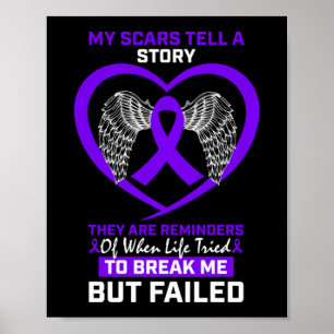 Meine Narben erzählen eine Lila Hodgkin-Lymphom-Aw Poster