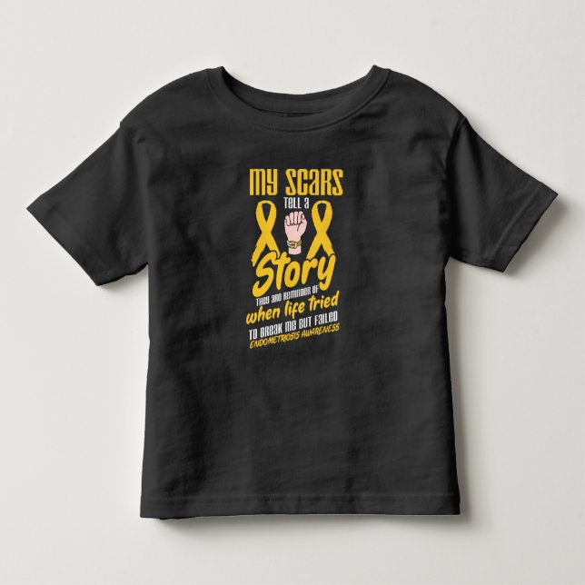 Meine Narben sagen einem Geschichte Endometriosis Kleinkind T-shirt (Vorderseite)