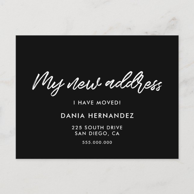Meine neue Adresse Modern Modern Move Ansage schwa Postkarte (Vorderseite)