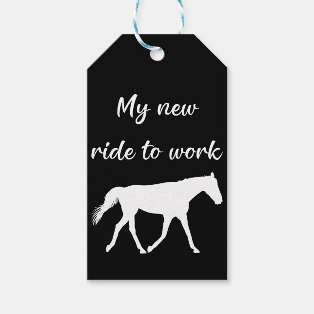 Meine neue Reise zur Arbeit bei Pferdefreude Geschenkanhänger (Vorderseite)